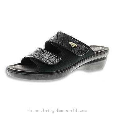 Sandals Women's Flexus Quickstep Black Croco Suede - 359902 - Canada outlet shop