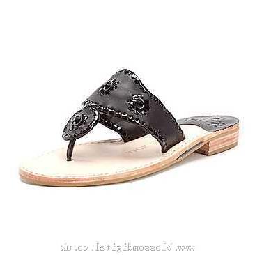 Sandals Women's Jack Rogers Navajo Palm Beach Flat Black Patent/Black - 273133 - Canada shop online